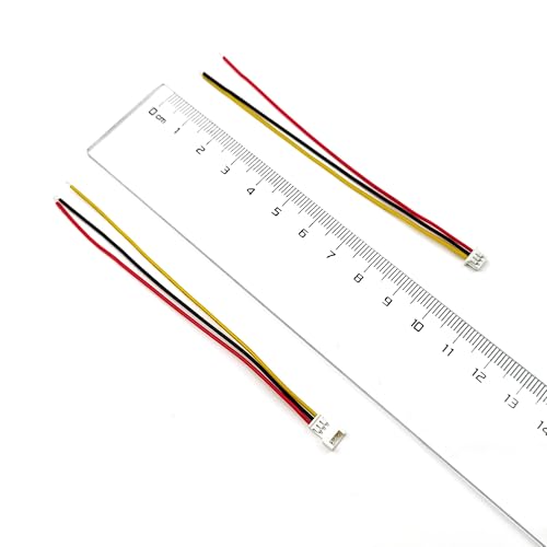 10 Pairs JST Connectors 1.25mm 3 Pin Micro Male and Female Connector Plug with 3.9inch(100mm) UL1571-26AWG Cable Wires Kit