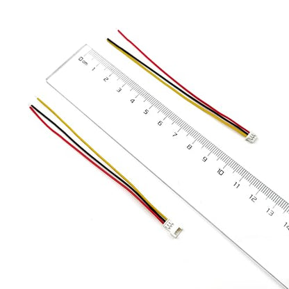 10 Pairs JST Connectors 1.25mm 3 Pin Micro Male and Female Connector Plug with 3.9inch(100mm) UL1571-26AWG Cable Wires Kit