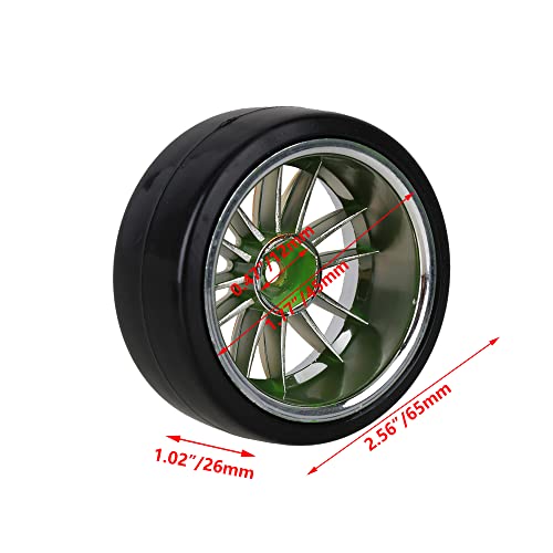 Mxfans 4PCS RC1/10 On Road Car Drift Smooth Wheel Tires & Plastic Plating Golden 12-Spoke Wheel Rims