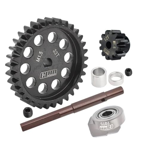GPM 40Cr Carbon Steel M1.5 Spur Gear 33T + Motor Gear 12T for 1:5 Traxxas X Maxx