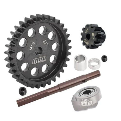 GPM 40Cr Carbon Steel M1.5 Spur Gear 33T + Motor Gear 12T for 1:5 Traxxas X Maxx
