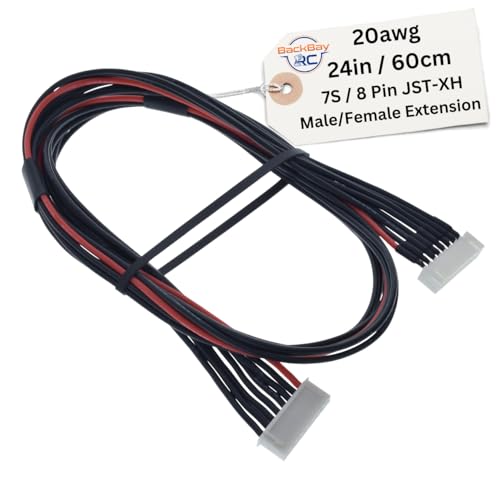 7S JST-XH Balance Extensions - 60cm 20awg (100 Strand) Wire - Flexible Silicone Insulation - 2.54mm / 0.1" Pin Spacing - style: 7S_60CM_JST-XH