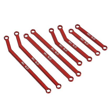 RiToEasysports Aluminum Alloy High Clearance RC Links Set Steering Linkage Rod with Anti Wear Precision Manufacturing for AXIAL SCX24 1/24 RC Crawler (Red) - color: Red