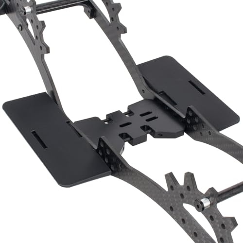 Carbon Fiber LCG Chassis Kit Frame Rails Skid Plate CMS Servo Panhard Mount for 1/10 RC Rigs Crawler Capra SCX10 II VS4-10 Comp Builds DIY Parts (Chassis Kit) - style: Chassis Kit