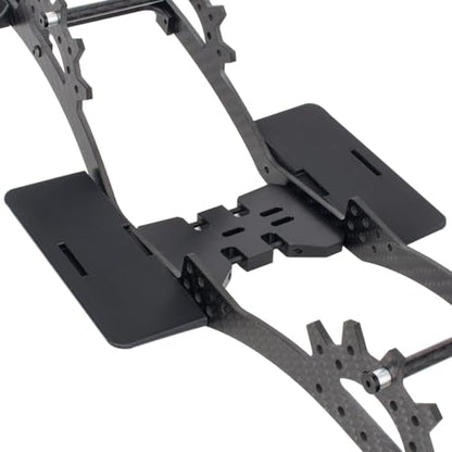 Carbon Fiber LCG Chassis Kit Frame Rails Skid Plate CMS Servo Panhard Mount for 1/10 RC Rigs Crawler Capra SCX10 II VS4-10 Comp Builds DIY Parts (Chassis Kit) - style: Chassis Kit