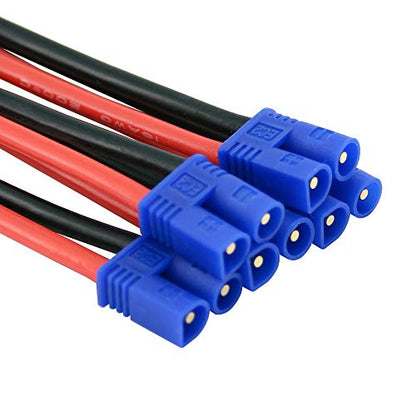 5pcs EC2 Style Male Connectors Adapters Cable with 10cm 16awg Silicone Wire for ESC Charger(BDHI-20)