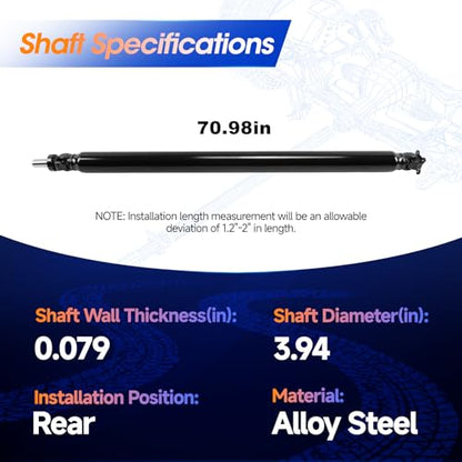 936-750 Rear Drive Shaft Prop Shaft Driveshaft Assembly [RWD] Fit for Toyota Sequoia 2001 2002 2003 2004 V8 4.7L, OE 371100C030 - size: Rear(70.98in) 2001-2004 4.7L RWD