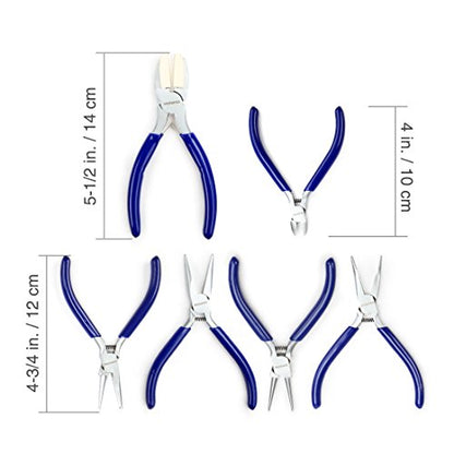 WORKPRO Jewelry Plicers Set, 7-Piece Jewelry Making Tools Kit with Needle Round Nose Plier and Bent Nose Plier Wire Cutter for Jewelry Repair, Beading, Wire Wrapping, Crafts, with Carrying Pouch