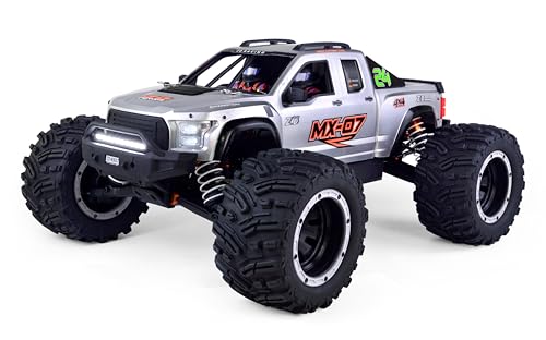 ARTR 1/7 Scale Brushless RC Monster Truck MX-07, 4WD All Terrain RC Offroad Vehicle, Rocket 4292 1450KV Motor & 150A 6S ESC, Full CNC Machined Aluminum Parts for Adult Hobbyists (Battery Excluded)