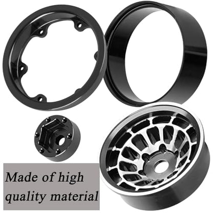 1.55 RC Tires for 1/10 D90 TF2 Tamiya CC01 CC02 LC70 LC80 RC Crawler Car.Aluminium RC Truck Tires Highway Tires 1.55" RC Wheels and Tires 1.55 Beadlock Wheel Rim RC Tires,Black - color: Black/4pcs