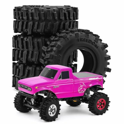 0.7" Swamp Claw Tires 40x16mm for 1/30 Axial SCX30 1/32 Redcat Ascent-32 RC Crawler – Super Soft Sticky Rubber, Easy Mount, Foam Insert (4pcs) - color: Black a
