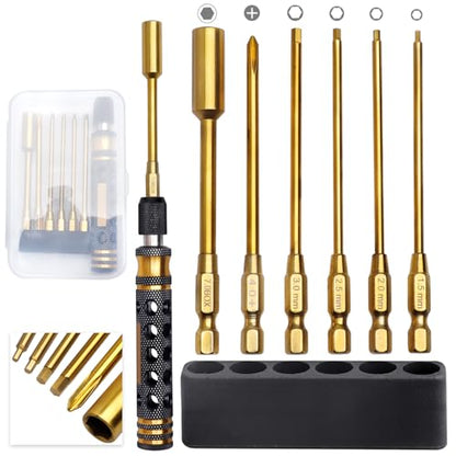 RC Tool Kit 6 in 1 Screwdriver Allen Keys Hex Nut Driver Set for Traxxas TRX4 Axial SCX10 Redcat Arrma RC Car Aliplane Drone Boat
