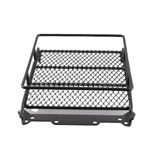 RiToEasysports RC Roof Rack Luggage Metal RC Roof Rack with 4 LED Lights 156 X 110 X 40mm Luggage Carrier for Axial SCX10 1 10 Crawler Outdoor Trail Driving (4 White)