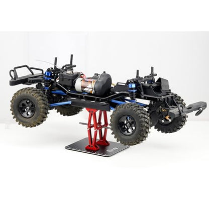 RC Car Adjustable Height Work Stand with Screwed Tray Made of Aluminum Alloy Suit for TRX4M Axial Arrma Redcat Losi Etc 1/8 1/10 1/12 1/14 1/16 1/18 RC Car Tool Set (Black) - color: Black