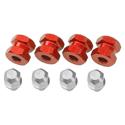 12mm Hex Wheel Hubs RC Hex Hub Drive Adapter Thickness 12mm Offset Extension Compatible with Axial SCX10 90046 D90 Tamiya MST 1/10 RC Crawler Car (Red) - color: Red