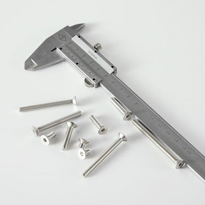 M5 x 10mm 14mm 18mm 20mm 25mm Flat Head Hex Socket Cap Screws Countersunk Bolts, Stainless Steel 304, Metric Allen Hex Drive, Bright Finish, Fully Threaded, Assortment Kit 50PCS - size: M5x10/14/18/20/25 mm