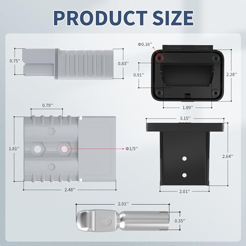 RVBOATPAT 120 Amp Battery Quick Disconnect Connector with Plug Mounting Panel Battery Cable Connector Battery Terminal Connectors Flush Mount Recessed Plate - color: Gray 120A with Plug Mounting Panel