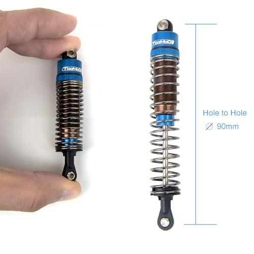 90MM Oil Shock Absorbers Upgrade Compatible with 1/10 RC Crawlers | Fits Tamiya ClodBuster / Bullhead / TRX4 / Axial / D90 - Oil Damper Upgrade - Blue - color: Blue