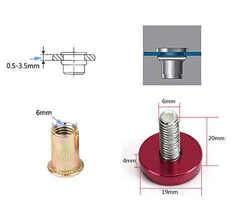 20-Piece Engine Dress up Kit: Aluminum Washers, Bolts & Rivet Nuts (Gold) - color: Gold