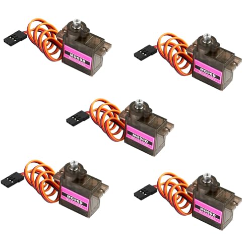 5PCS 9G Micro Digital Mini Servo Upgraded MG90D 180/270/360 Degree Power Functions Full Metal Gear Brush Motor for RC Plane Helicopter Drone Parts (180 Degree) - style: 180 Degree