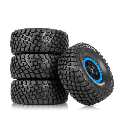 1/7 for Mojave Desert Short Course Truck Tires Wheel Compatible with Off-Road Buggy Tire 17MM Adapter Wearable FS 336184 RC Model Car (Blue) - color: Blue