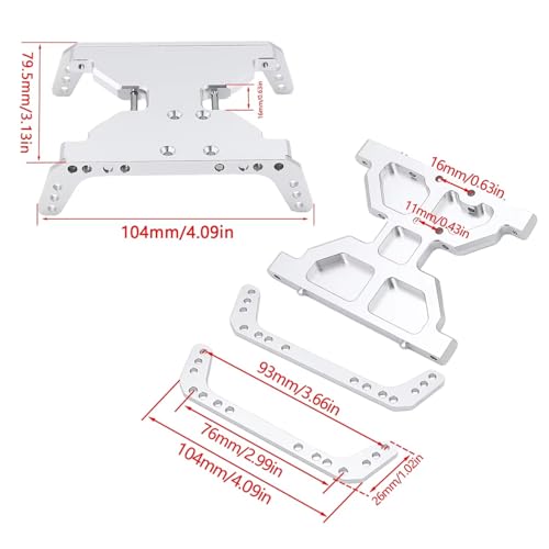 RC Cars Crawler Parts Compatible with Axial for Scx10 for Capra 1.9 for UTB Upgrade Parts Aluminum for Chassis Skid Plate Transmission Plate 1/10 RC Crawler
