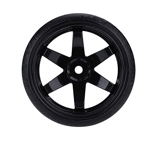 GoolRC 4PCS/Set 1/10 Drift Car Tires Hard Tyre Replacement for Traxxas HSP Tamiya HPI Kyosho On-Road Drifting Car (Black) - color: Black