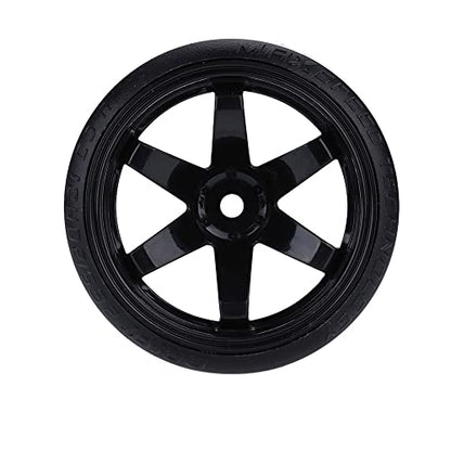 GoolRC 4PCS/Set 1/10 Drift Car Tires Hard Tyre Replacement for Traxxas HSP Tamiya HPI Kyosho On-Road Drifting Car (Black) - color: Black