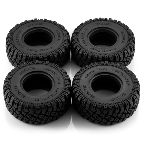 RCLIONS 1.55" Beadlock Tires with Foam Insert for AXIAL AX90069 MST JIMNY UTB18 RC Crawler Trail Truck Car Upgrade Parts