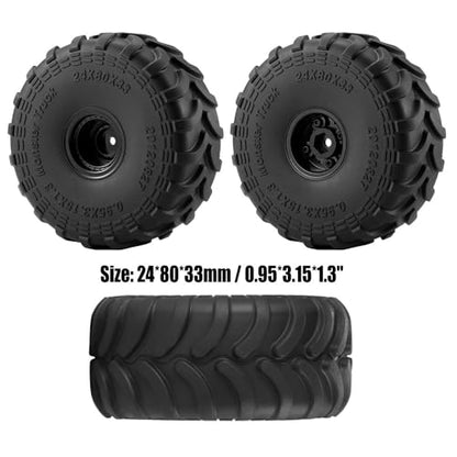 4PCS RC 1.0 Monster Truck Wheels and Tires Set 80x33mm for 1/24 Axial SCX24 AX24 TRX4M Redcat Acent-18 Crawler Car