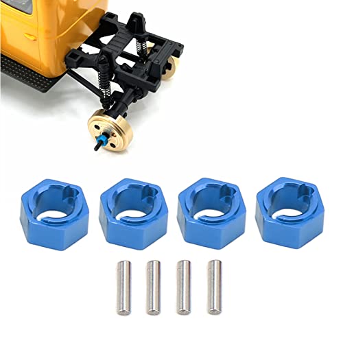 7mm Hex Combiner, Wheel Hub Hex Adapter Aluminum Alloy RC Wheel Hex Drive Adapter Compatible with FMS FCX24 1/24 RC Car (Blue)