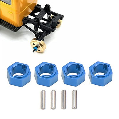 7mm Hex Combiner, Wheel Hub Hex Adapter Aluminum Alloy RC Wheel Hex Drive Adapter Compatible with FMS FCX24 1/24 RC Car (Blue)