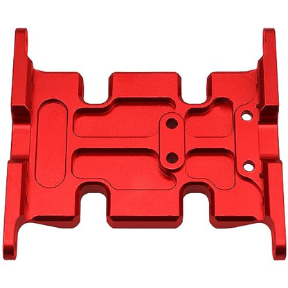 Aluminum Center Transmission Skid Plate Mount Gearbox Mount Base Compatible with Axial SCX10 1/10 RC Rock Crawler Car (Red) - color: Red