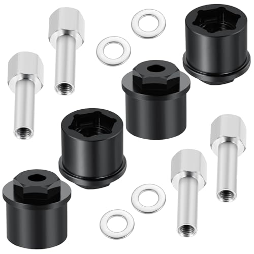 4Pcs RC Front Wheel Hex Adapter Extenders + 15mm Offset Extension Hex Drive Adapter Combiner Coupler Wheel Wideners for 1/10 Tamiya Clod Buster-4×4×4 RC Upgrades