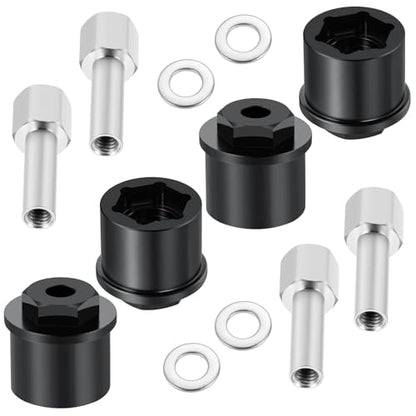 4Pcs Alloy 12mm Wheel Hex Hub Front Wheel Hex Adapter Extenders 15mm Offset Extension Hex Drive Adapter Combiner Coupler Conversion for 1/10 Tamiya Clod Buster 4×4×4 RC Car