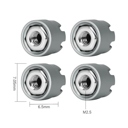 INJORA M2.5 Wheel Lock Nuts with Aluminum Cap for 1/18 RC Crawlers Upgrade(Gray) - color: Gray