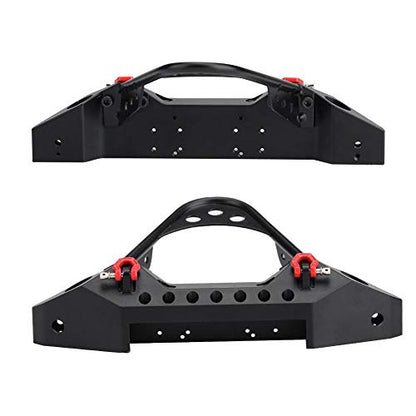 Rc Car Metal Front Bumper with 2 Led Lights for Traxxas 1/10 Scale Crawler