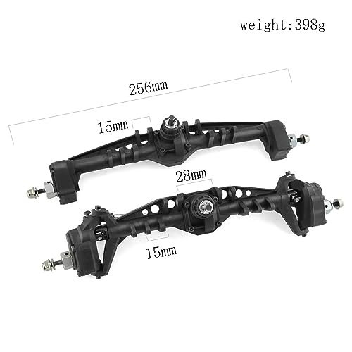 Rc Car Axle Metal Front Rear Axle Assembly Set for 1/10 Crawler Model Climbing Car Upgrades Steel Bearing Transmission Parts Suitable for Repair DIY