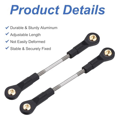 MECCANIXITY 2Pcs Adjustable Turnbuckles Camber Links, 74-84mm Turnbuckle Rod Steering Servo Linkage with M3 Ball Head Rod Ends for RC Car Replace Parts DIY - size: 74-84mm