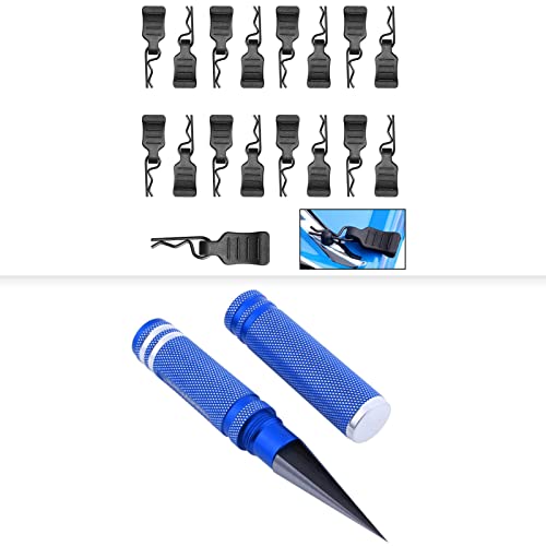 HobbyPark RC 0-14mm Hole Puncher Reamer Blue & 0.7mm Rod Universal RC Car Body Clips with Pull Tabs