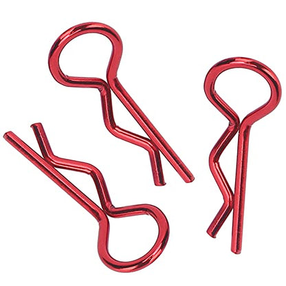 Qiilu Durable RC Body Clips for 1/5 1/6 /8 /10 RC Car - 10Pcs Metal Shell Clip Pins, Teardropshaped Pull Tabs (Red) - color: Red