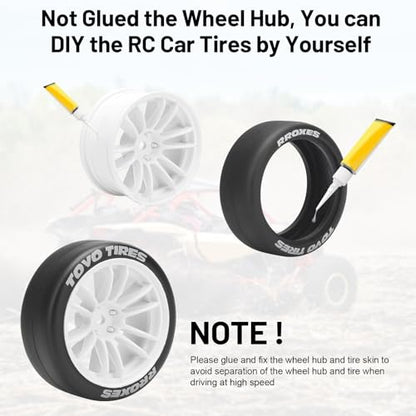 12mm RC Drift Tires and Wheels, daitoku 1/10 RC Rally Racing Tires for Tamiya Traxxas HPI KYOSHO XV02 XV01 TT01 TT02 PTG2 A959 - Style D (White) - color: White