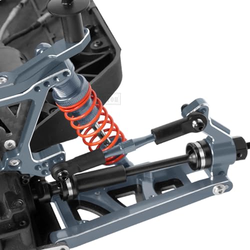 Aluminum Big Bore RC Shock Absorber Upgrades Part for 1/10 Slash 2WD 4x4,Stampede 2WD 4X4,Rustler 2WD 4X4,Hoss 2WD 4X4,Alloy 4PCS Front Rear RC Shocks w/Golden spring,Titanium - color: Titanium - Upgrades Part