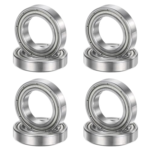 uxcell 8Pcs 6802ZZ 15mmx24mmx5mm Deep Groove Ball Bearings, Double Metal Shielded Bearing Steel ABEC5 High Performance for Industrial Machinery Precision Transmission, Silver - size: 6802ZZ 15mmx24mmx5mm