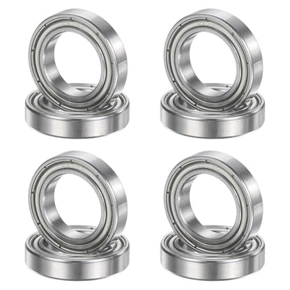 uxcell 8Pcs 6802ZZ 15mmx24mmx5mm Deep Groove Ball Bearings, Double Metal Shielded Bearing Steel ABEC5 High Performance for Industrial Machinery Precision Transmission, Silver - size: 6802ZZ 15mmx24mmx5mm