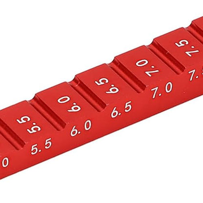 RC Ride Height Gauge 1/10, RC Camber Gauge Aluminum Alloy RC Ride Height and Camber Gauge Kit for 1/10 RC Drift Car, 0.1 to 0.4in Adjustment Range (Red) - color: Red