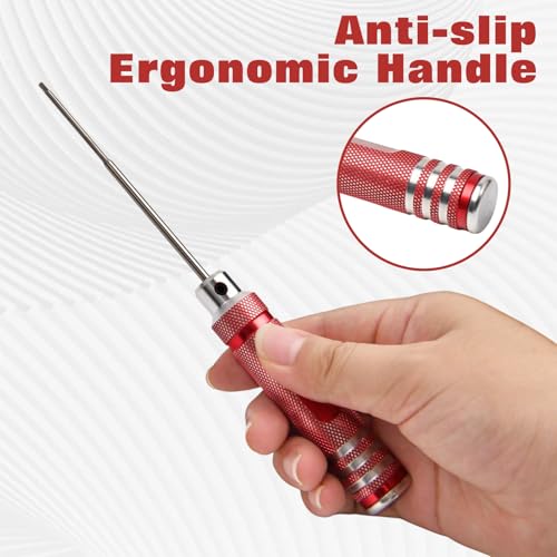 Hex Screw Driver Set 7 PCS RC Tool Kits 0.9, 1.27, 1.3, 1.5, 2.0, 2.5, 3.0mm Metric Hex Driver Set Micro Hexagon Allen Wrench Screwdriver Kit for RC Car Drone Multi-Axis Helicopter Models