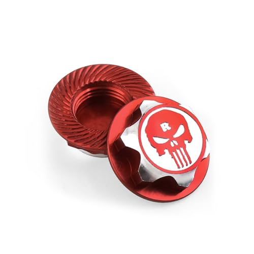 GoolRC 4PCS 17mm Wheel Nuts Dustproof Non-Slip Wheel Nuts Set Remote Control Car Metal Mount Nuts Replacement for Traxxas X-Maxx Summit 1/8 Buggy Truck Accessories - color: Red