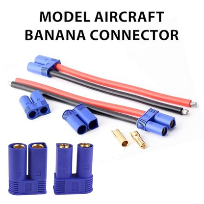 5 Pairs EC5 Battery Banana Plug Connector Adapter Female Male 5.0mm Gold Bullet Connector for EC5 RC ESC LIPO Battery Device Electric Motor Boat Drone Airplane car Truck Quadcopter(Blue Gold)