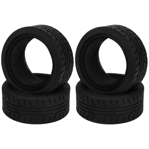 4pcs RC 1/10 On Road Slick Tire Rubber Tyre Fit for 1:10 Touring Drift Car HSP Tamiya HPI Kyosho Flating Car (2.52"x1.05" (64mm*26mm)) - size: 2.52"x1.05" (64mm*26mm)